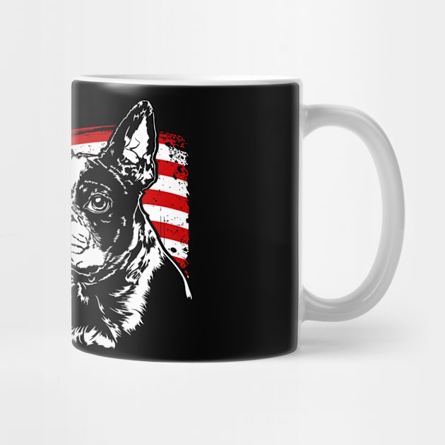 Proud Boston Terrier American Flag patriotic dog by wilsigns